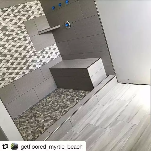 We're bringing you this one from our friends in beautiful Myrtle Beach, Jacob White and his company @getfloored_myrtle_beach! â 
â 
Thanks for letting us share so we can show clients the possibilities!â 
â 
The Schluter profiles give it a nice look and the lifetime waterproofing warranty sure can't be beat!