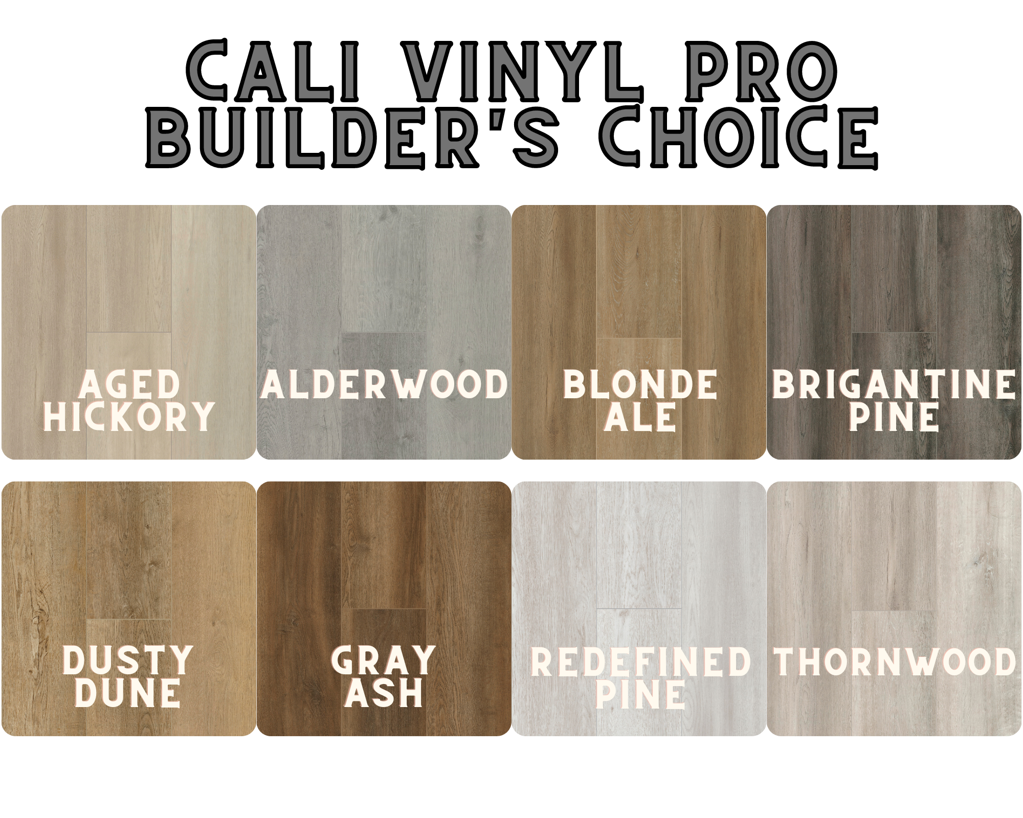 Cali Vinyl Pro Builders Choice colors