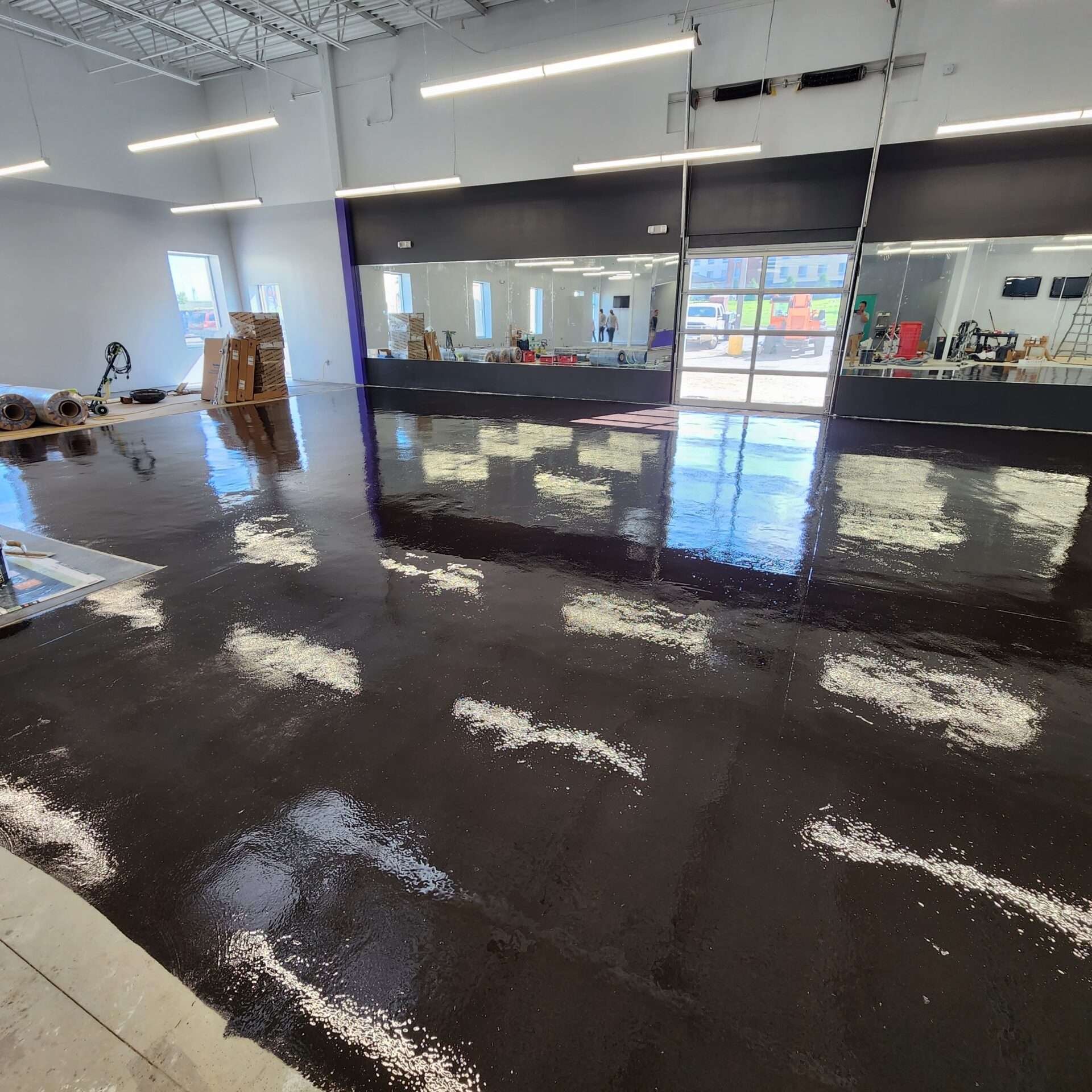 Ardex MC Rapid installed over concrete at Anytime Fitness in the Jamestown Buffalo Mall in North Dakota.