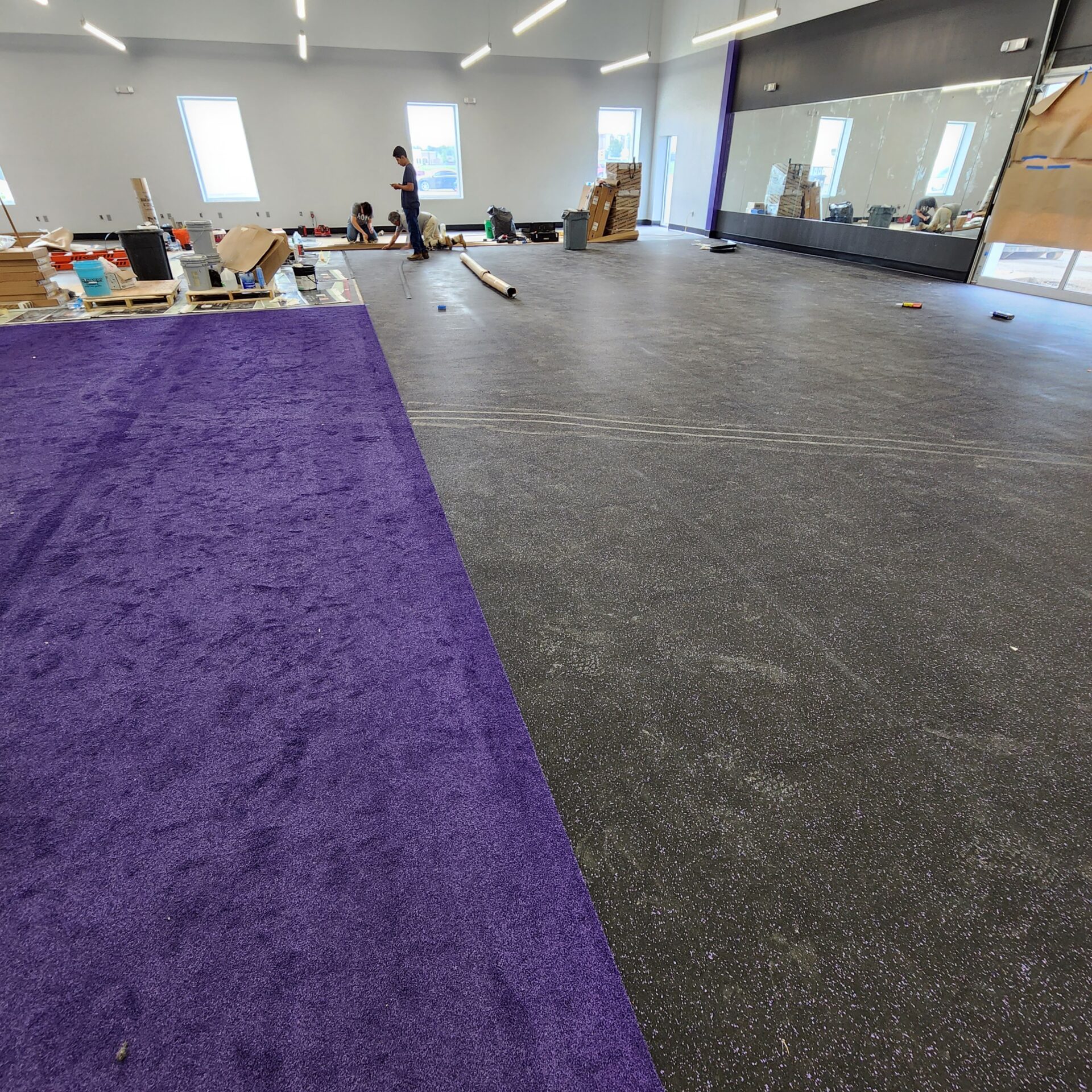 Ecore rolled rubber and rage turf installed at Anytime Fitness Gym in Jamestown, ND Buffalo Mall