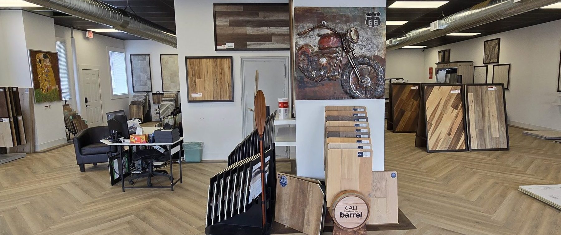 LaValle-Flooring-Jamestown-Showroom View from the front of LaValle Flooring Jamestown